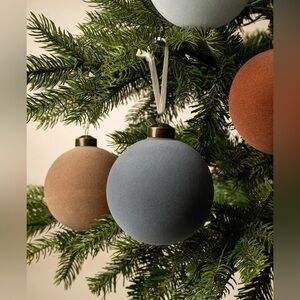 MCGEE & CO. | 4”Assorted Flocked Baubles (Set of 4)